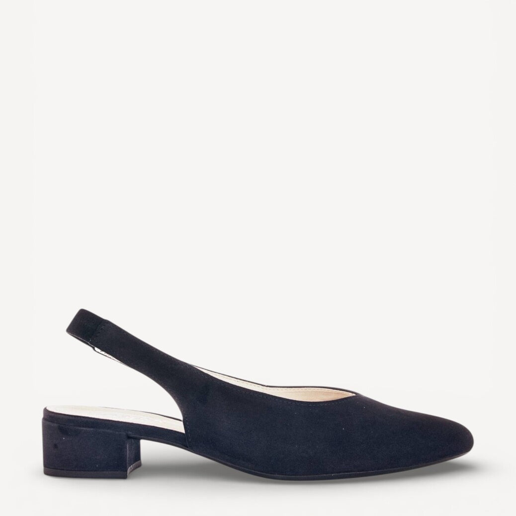 MUIL +SLINGBACK-Blauw suède/nubuck