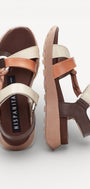 DAMES OPEN SCHOENEN-Bruin combi kleur