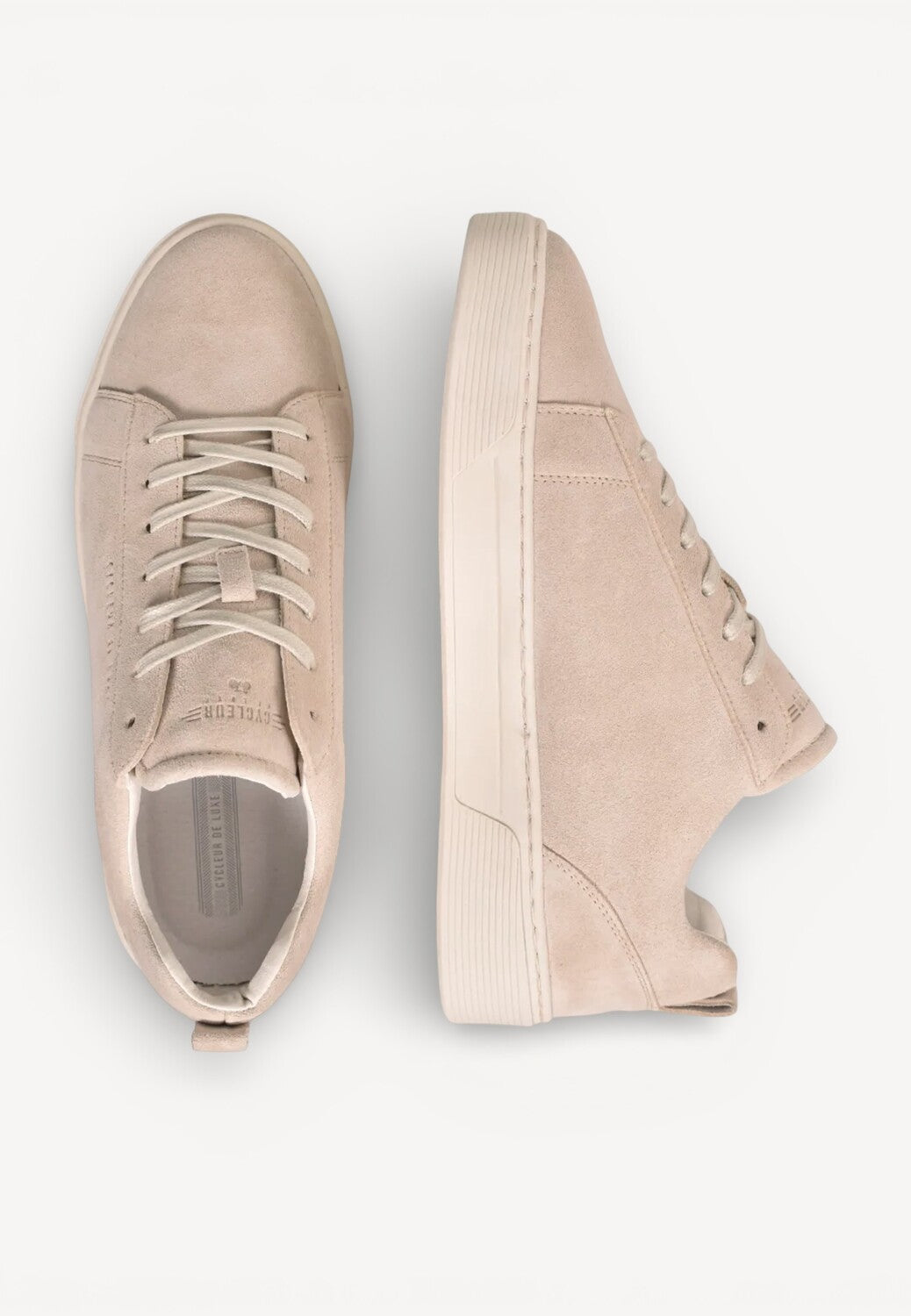Heren veterschoenen-Beige suède/nubuck