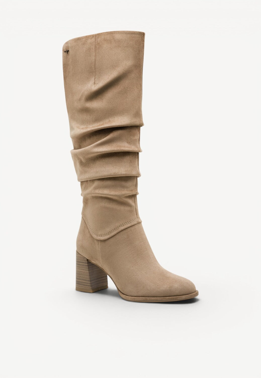 DAMESLAARS LANG/HALFHOOG-Beige suède/nubuck