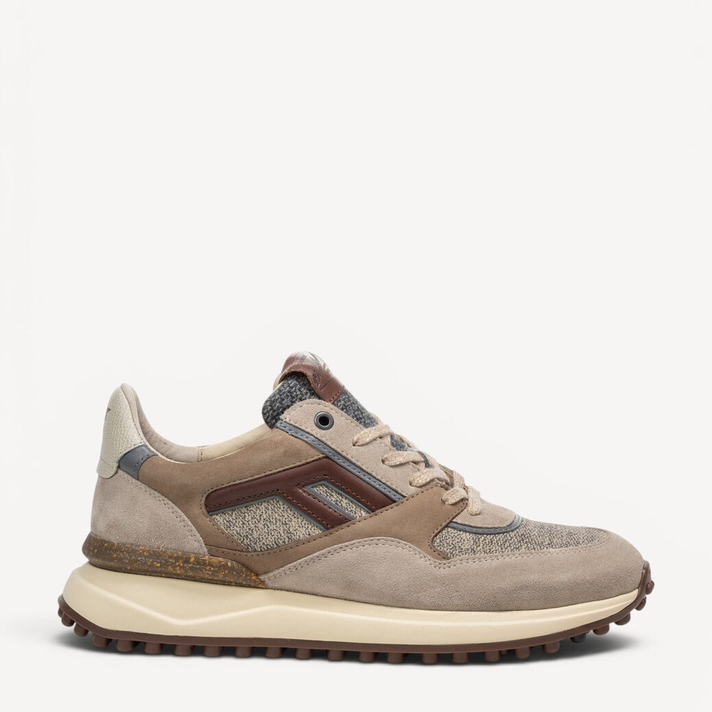 Heren veterschoenen-Bruin combi kleur
