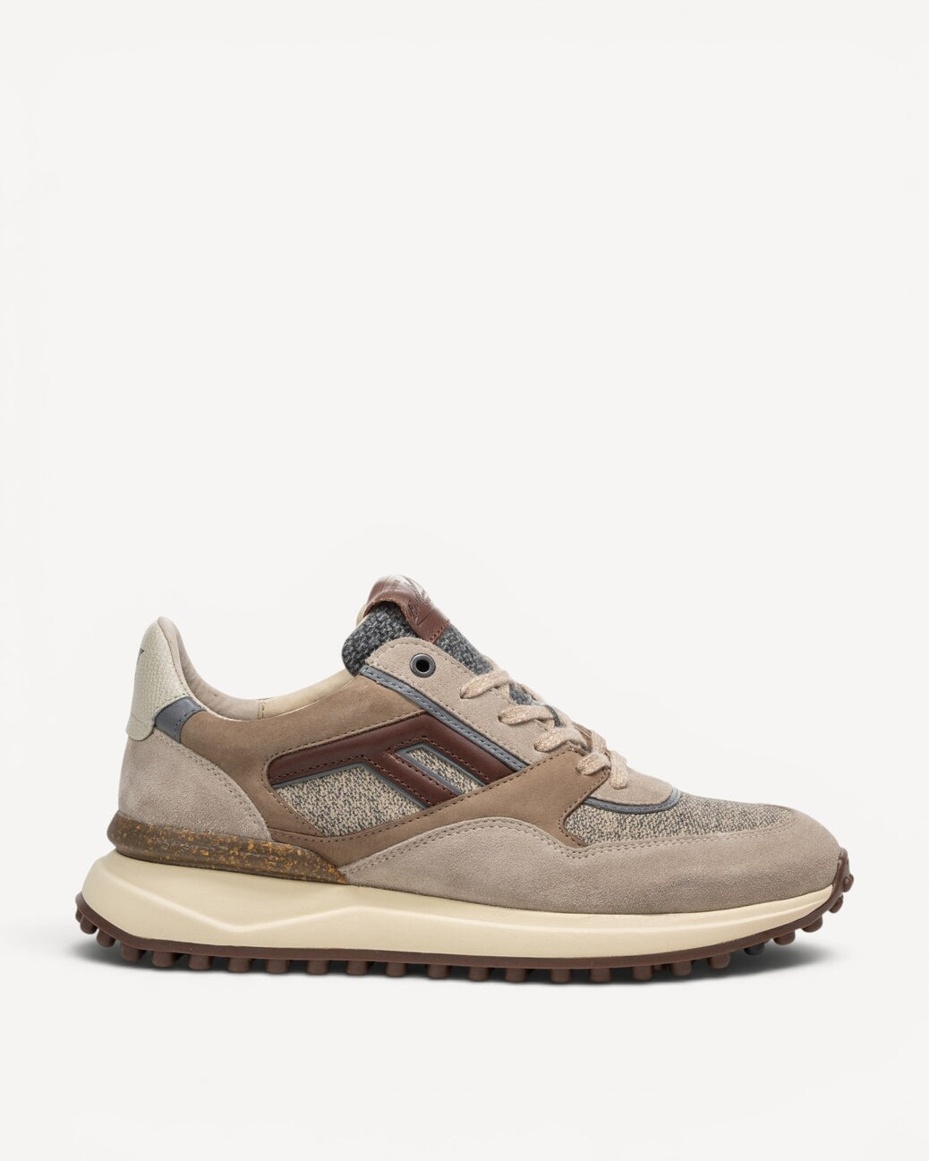 Heren veterschoenen-Bruin combi kleur
