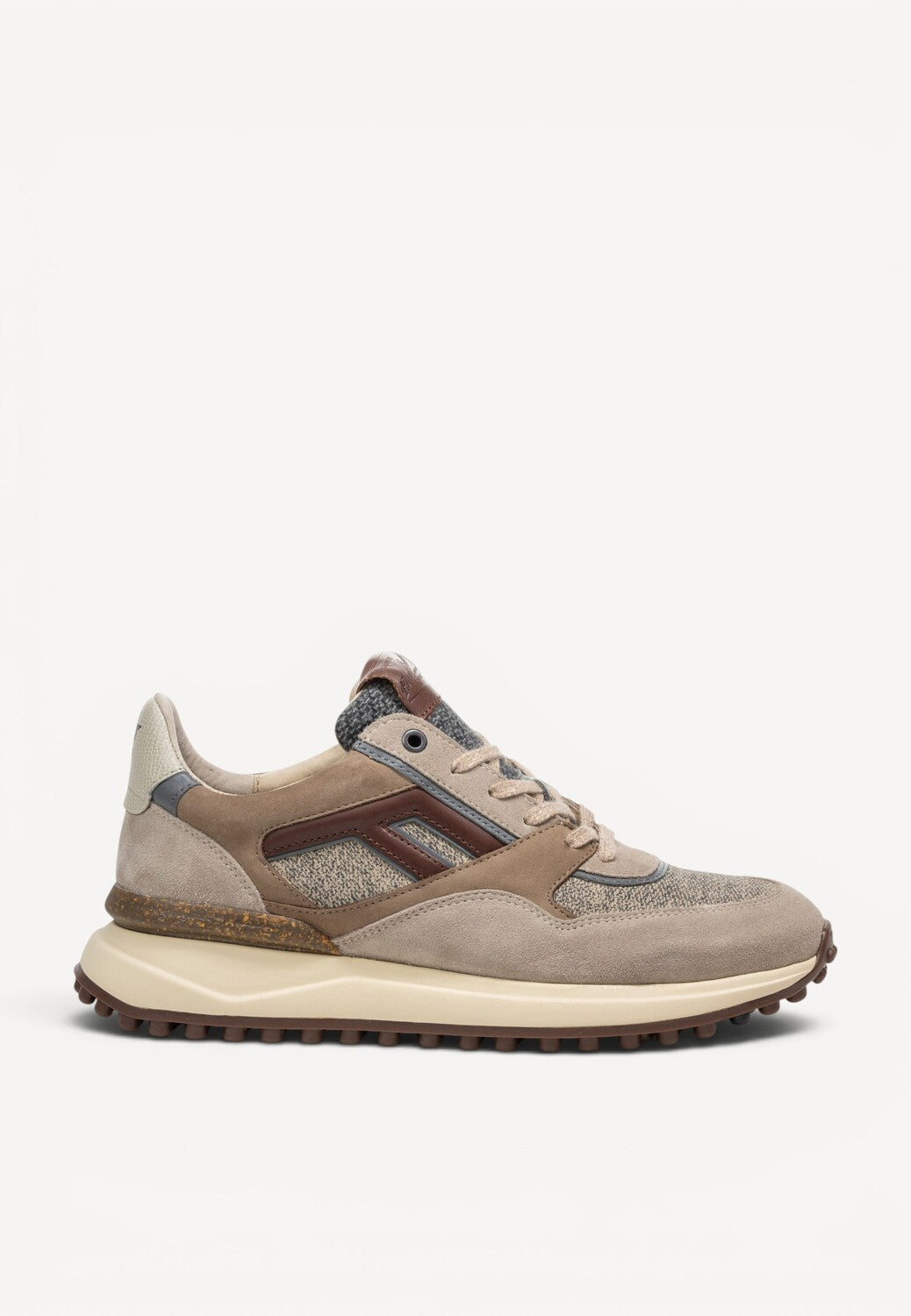 Heren veterschoenen-Bruin combi kleur