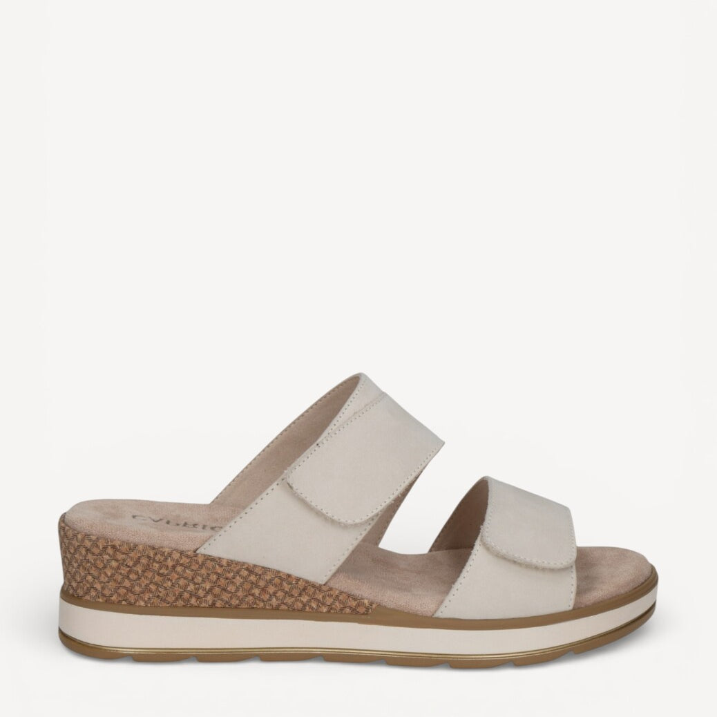 DAMES OPEN SCHOENEN-Beige suède/nubuck
