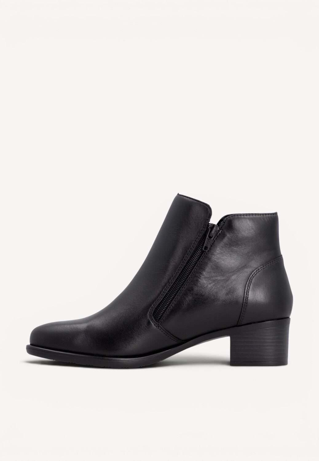 DAMES BOOTS+KORT LAARS-Zwart leer
