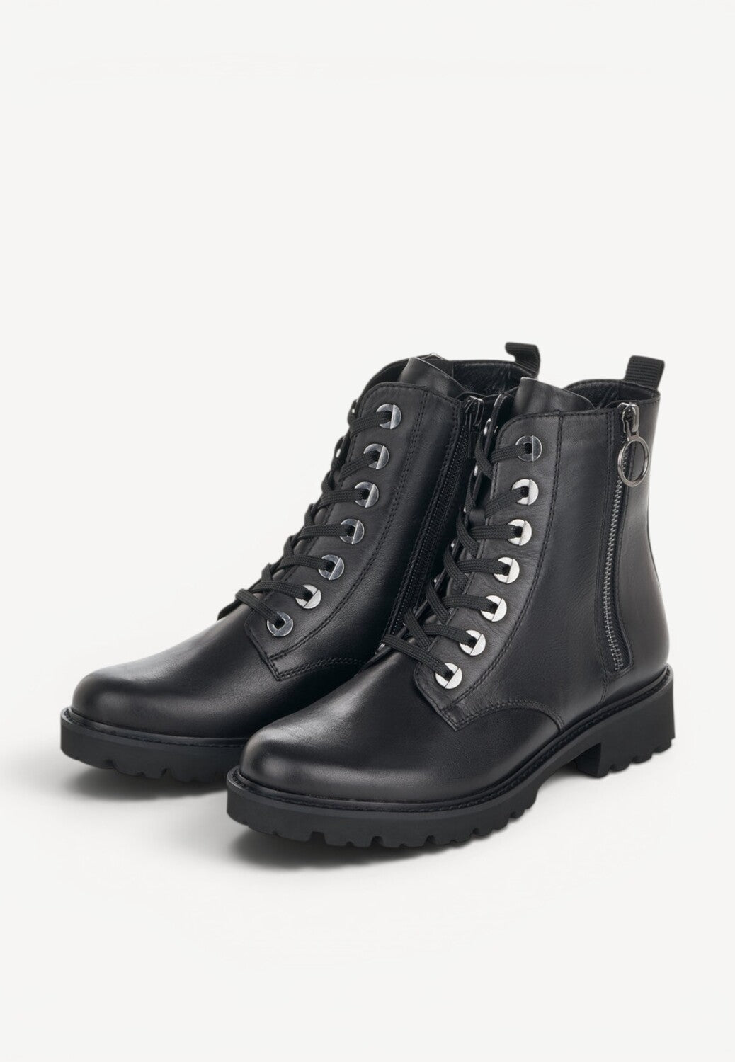DAMES BOOTS+KORT LAARS-Zwart leer