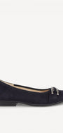 BALLERINAS + PUMPS-Blauw suède/nubuck