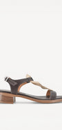 DAMES OPEN SCHOENEN-Bruin combi kleur