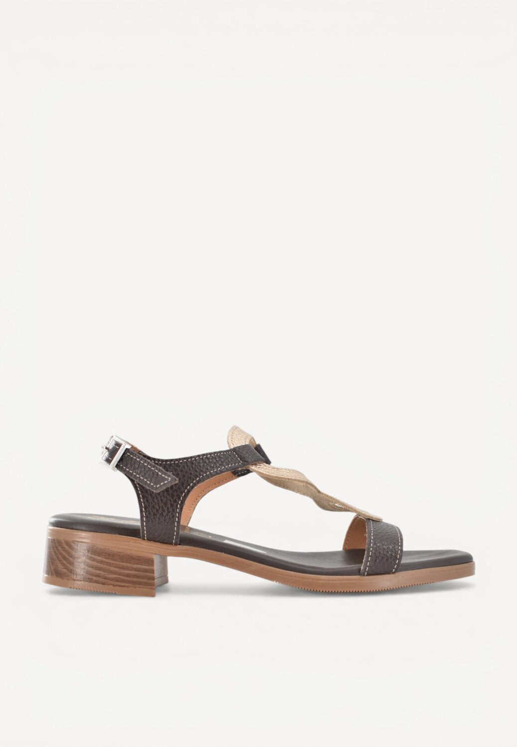 DAMES OPEN SCHOENEN-Bruin combi kleur