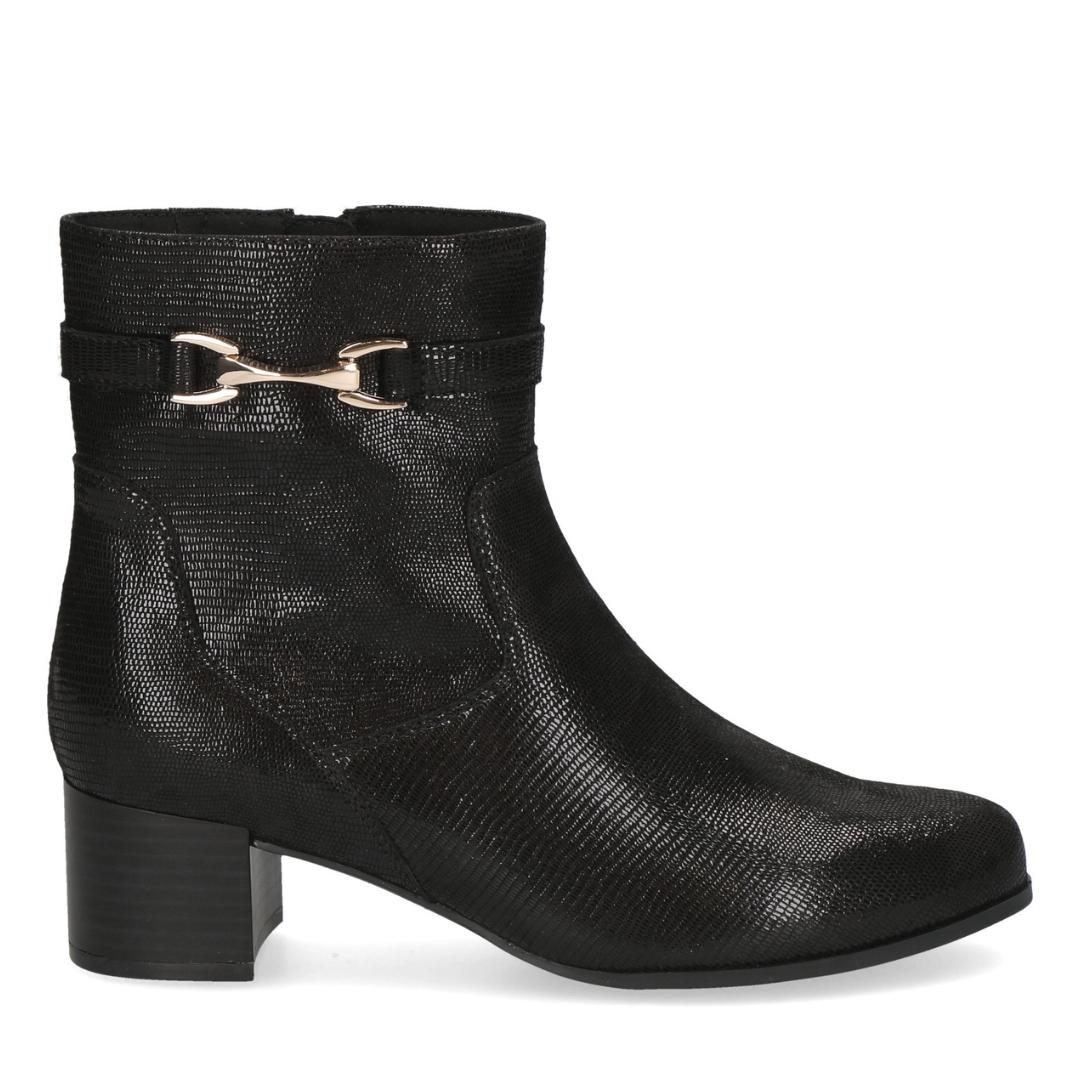 DAMES BOOTS+KORT LAARS-Zwart leer