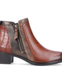 DAMES BOOTS+KORT LAARS-Bruin leer