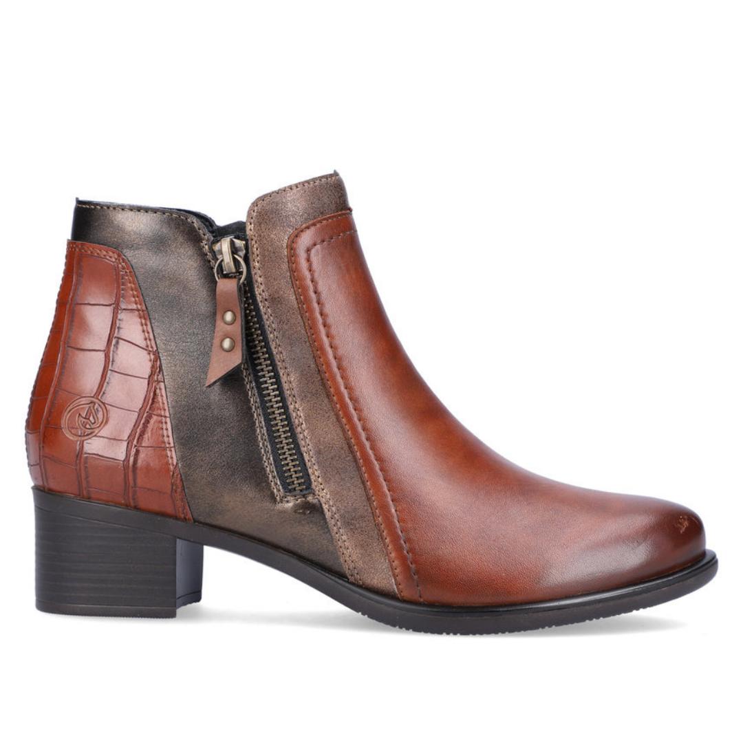 DAMES BOOTS+KORT LAARS-Bruin leer