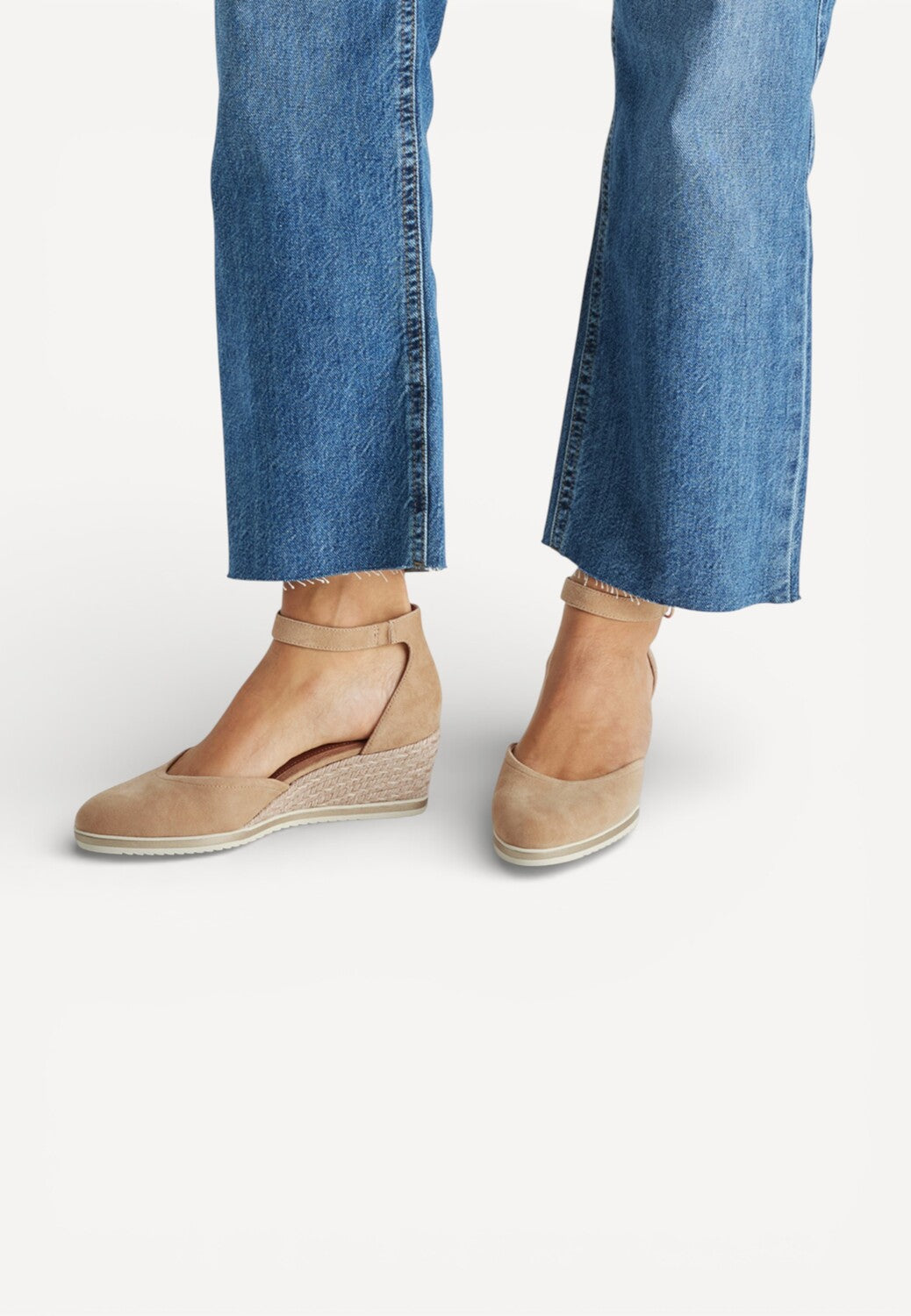 BALLERINAS + PUMPS-Beige suède/nubuck