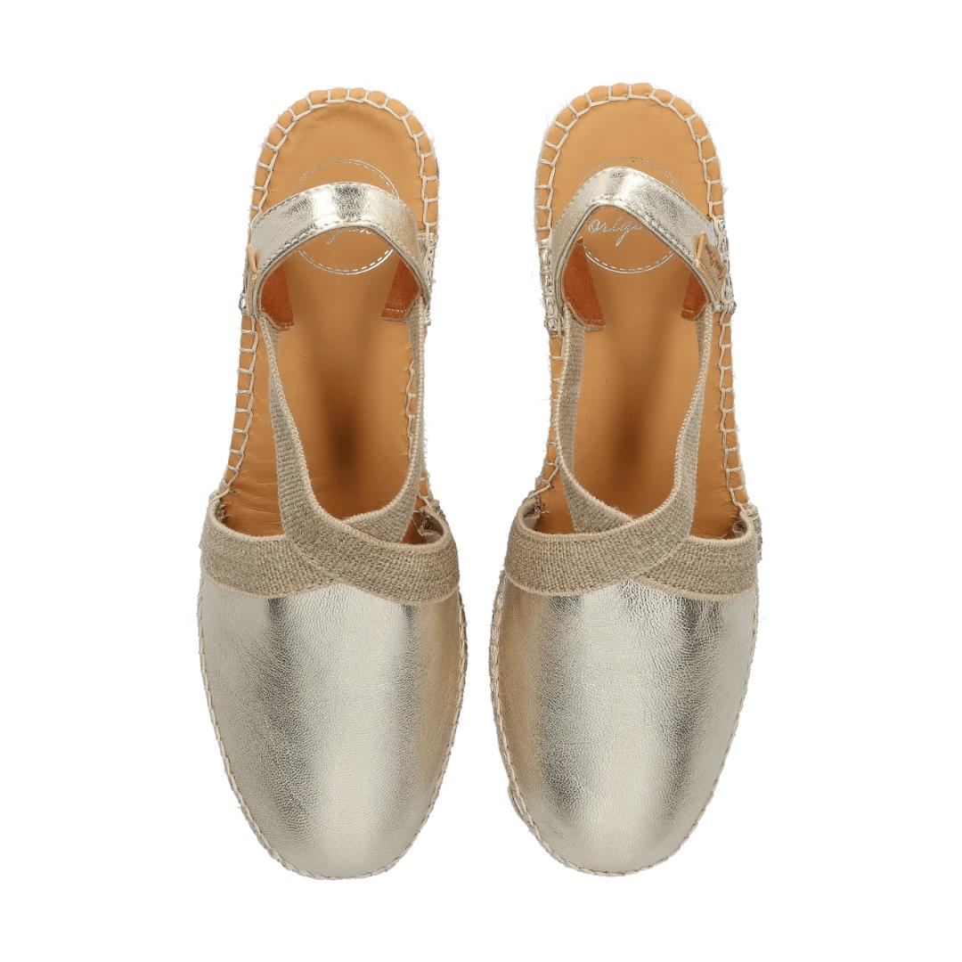 MUIL +SLINGBACK-Goud leer