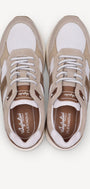 Heren veterschoenen-Beige combi kleur
