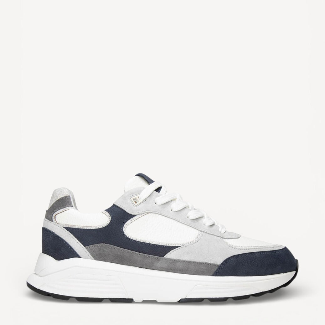 Heren veterschoenen-Blauw combi kleur