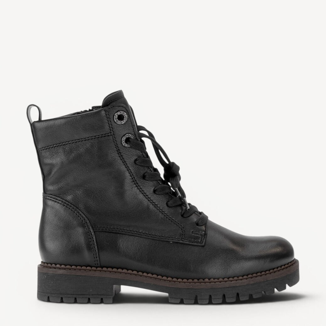 DAMES BOOTS+KORT LAARS-Zwart leer