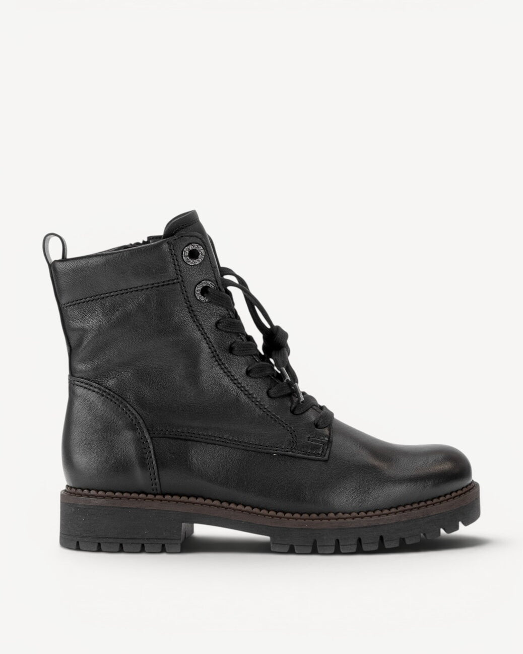 DAMES BOOTS+KORT LAARS-Zwart leer
