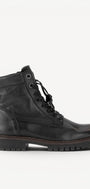 DAMES BOOTS+KORT LAARS-Zwart leer
