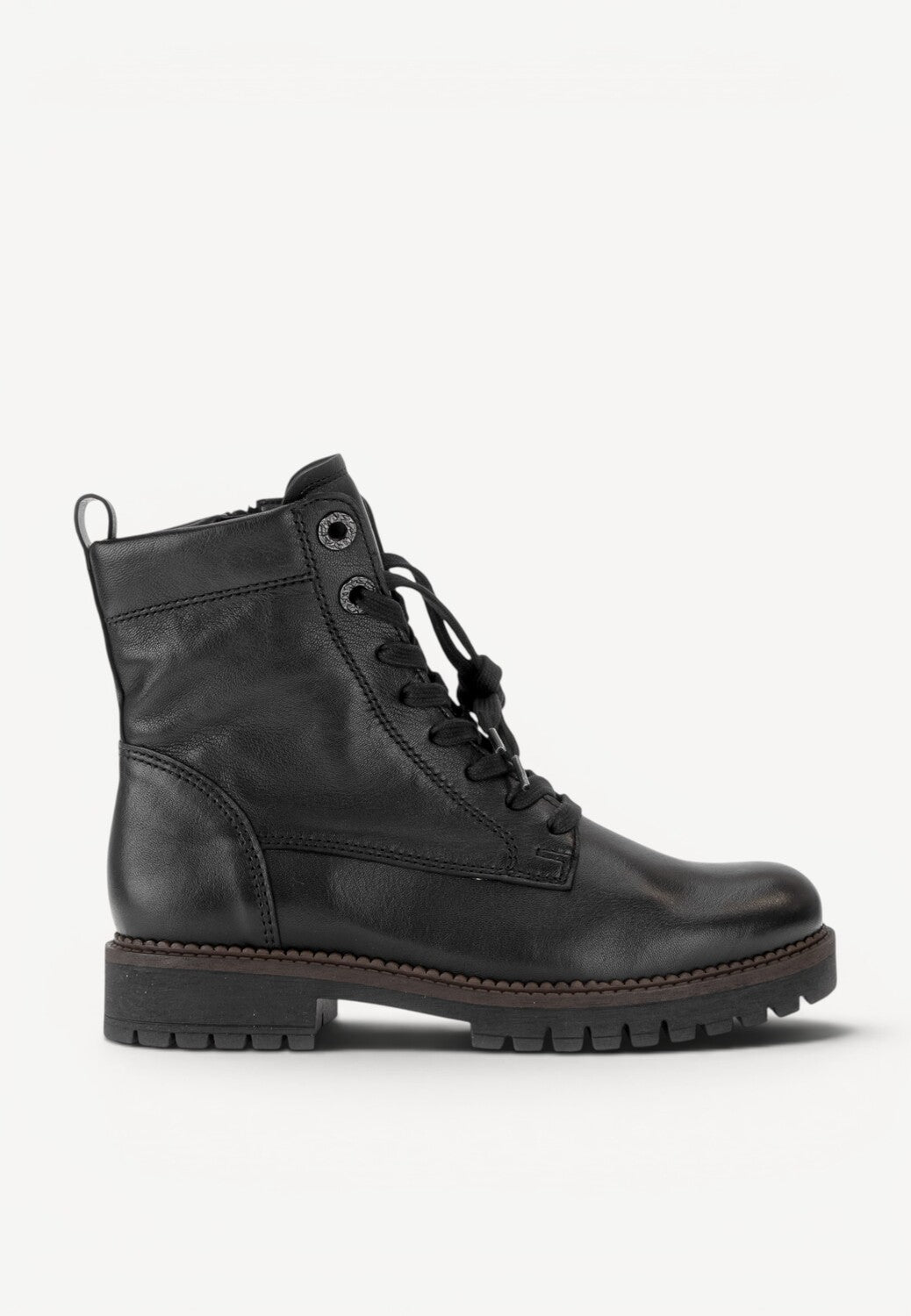 DAMES BOOTS+KORT LAARS-Zwart leer