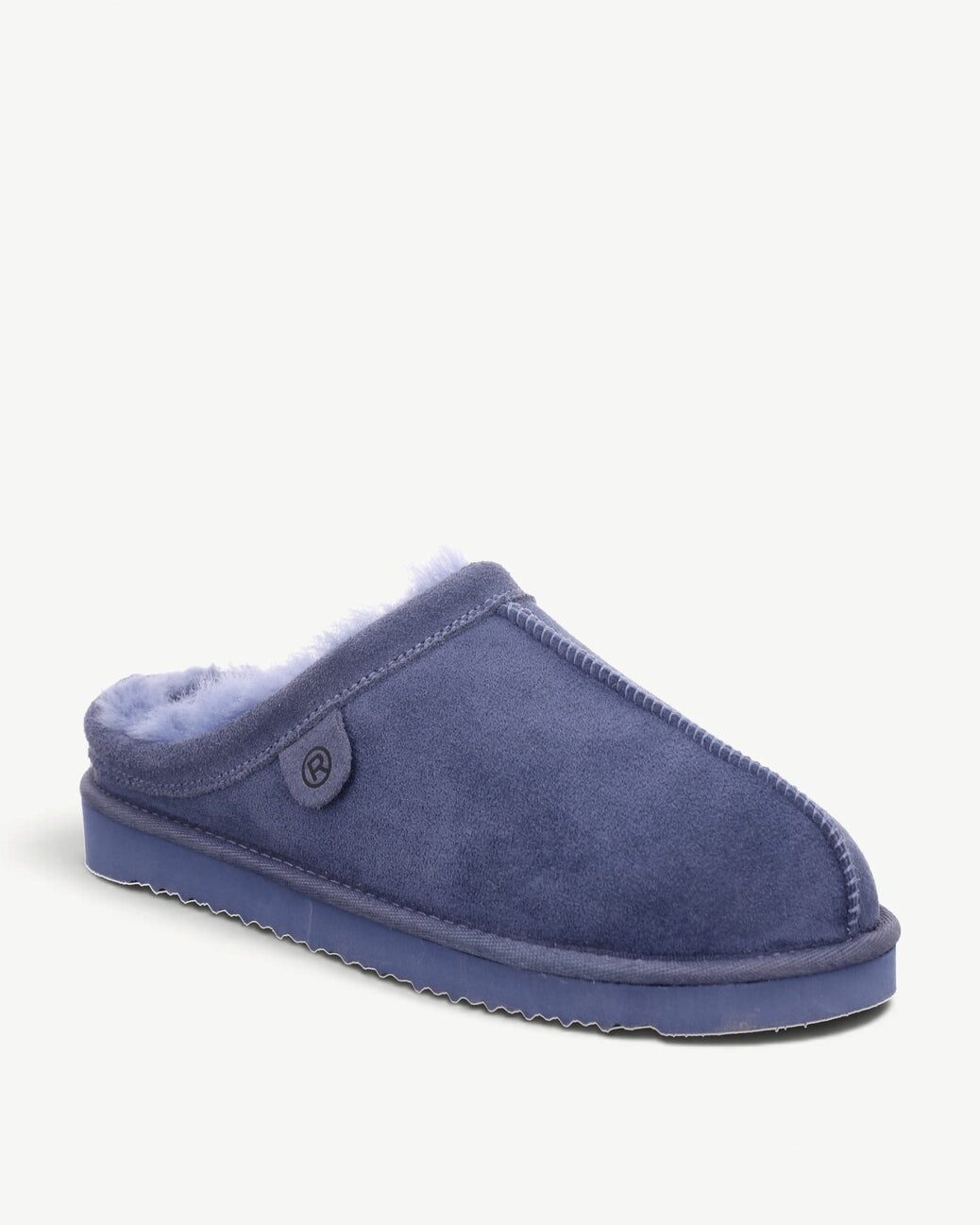Dames muil pantoffels-Blauw suède/nubuck