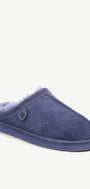 Dames muil pantoffels-Blauw suède/nubuck