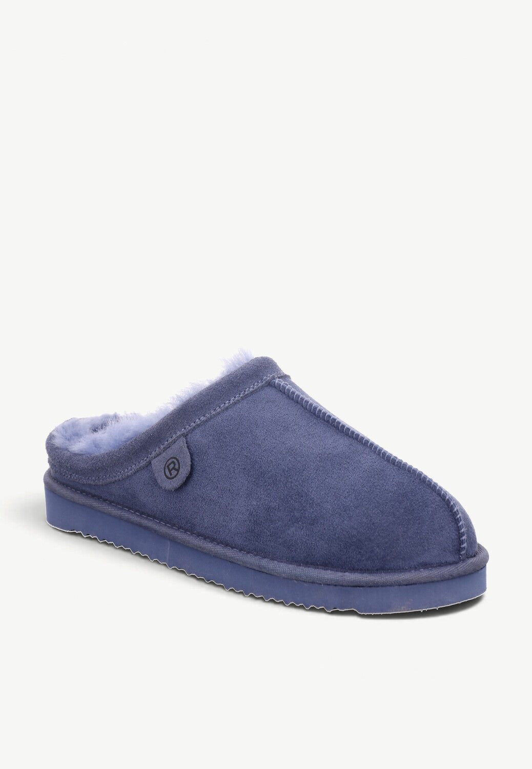 Dames muil pantoffels-Blauw suède/nubuck