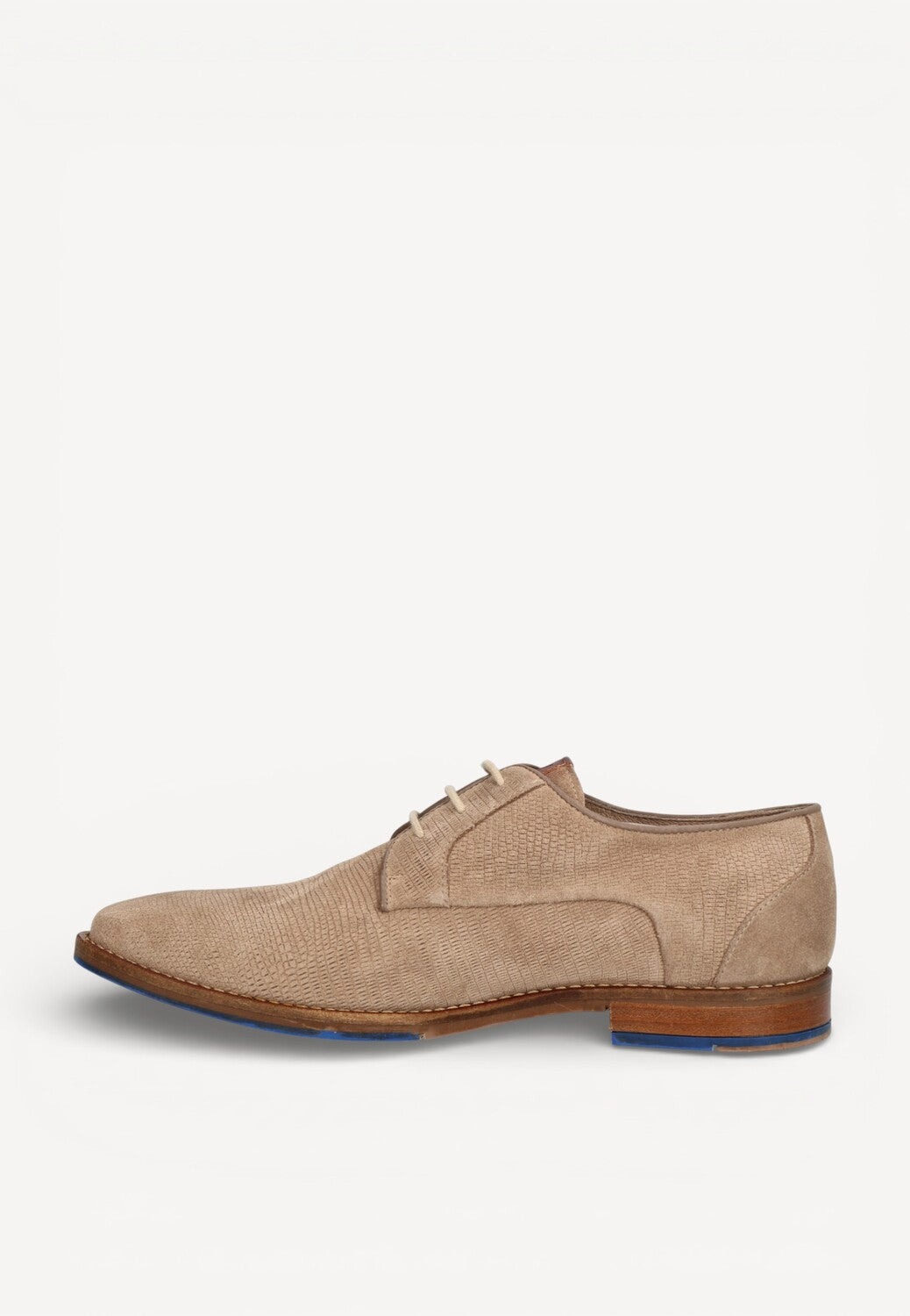 Heren veterschoenen-Beige suède/nubuck