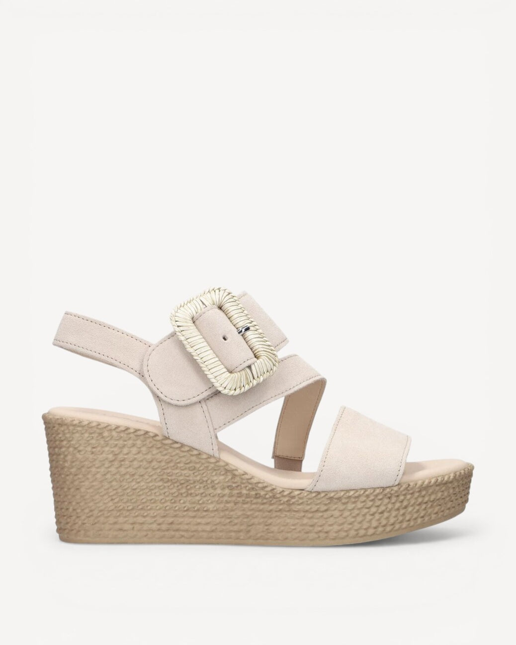 DAMES OPEN SCHOENEN-Beige suède/nubuck
