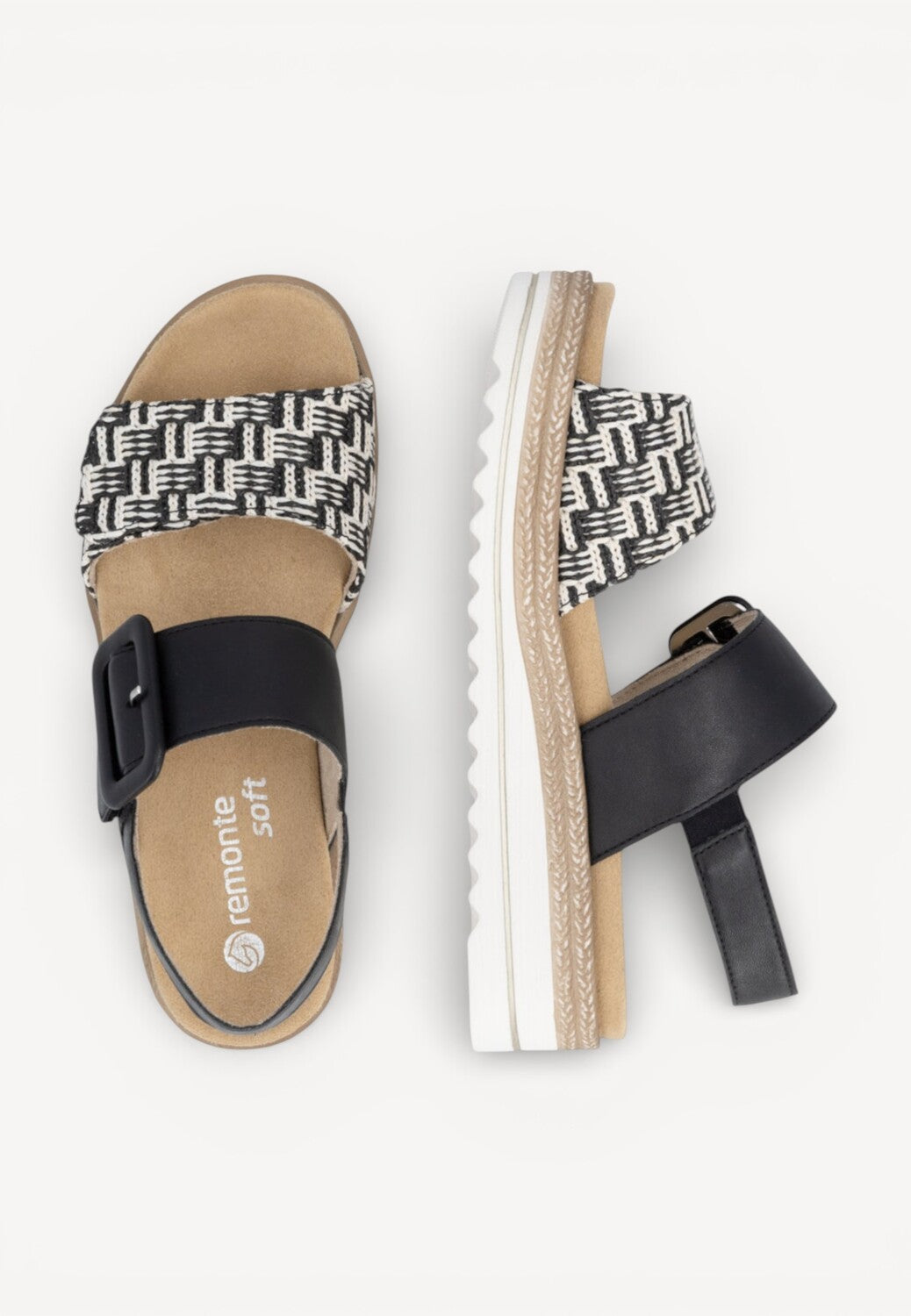 DAMES OPEN SCHOENEN-Zwart combi kleur