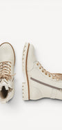 DAMES BOOTS+KORT LAARS-Wit leer