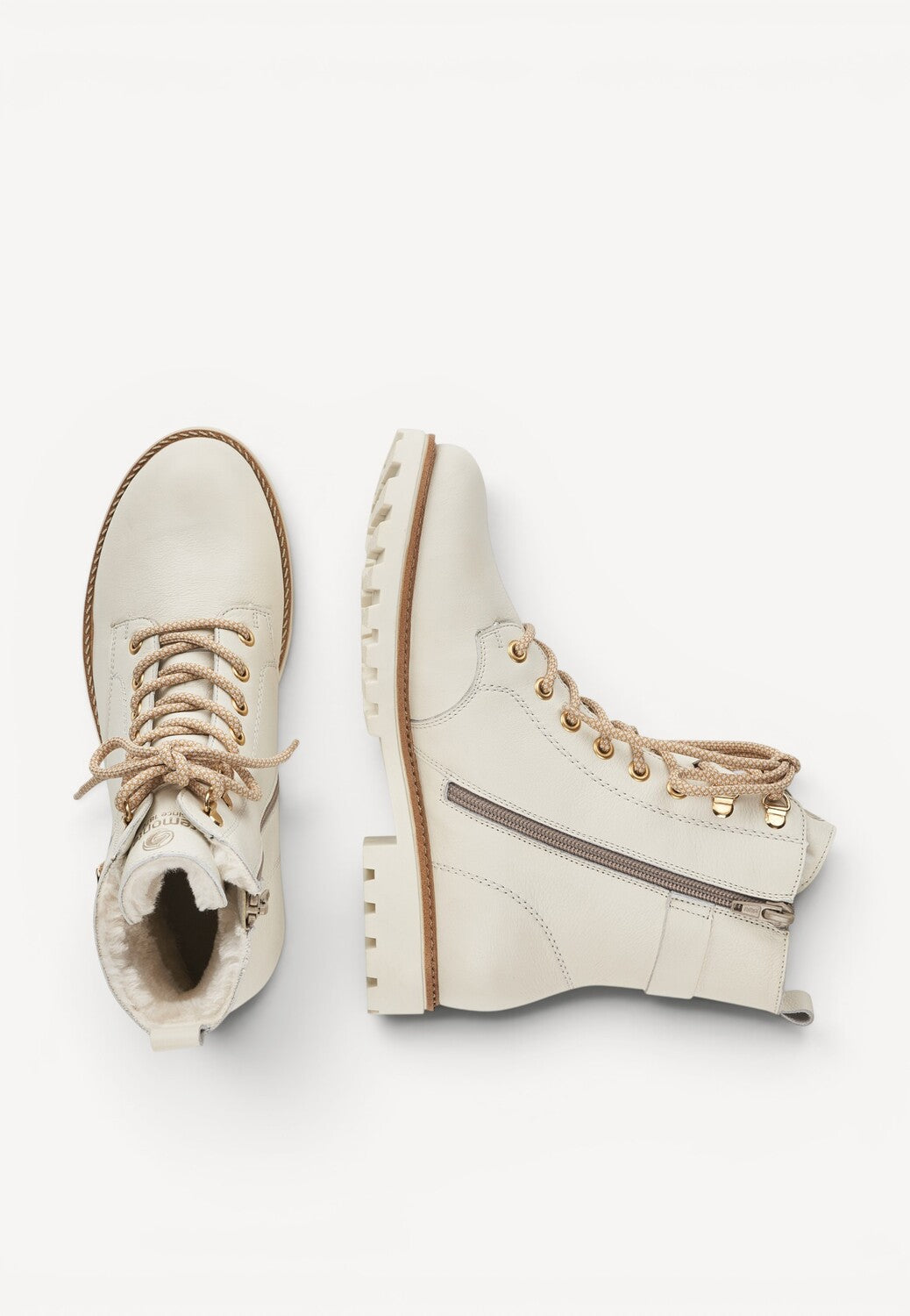 DAMES BOOTS+KORT LAARS-Wit leer