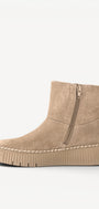 DAMES BOOTS+KORT LAARS-Beige suède/nubuck