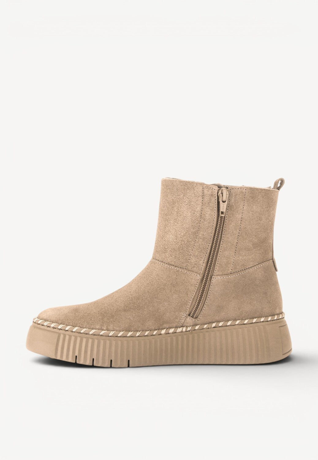 DAMES BOOTS+KORT LAARS-Beige suède/nubuck