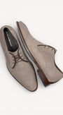 Heren veterschoenen-Beige suède/nubuck