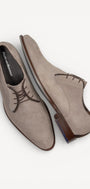 Heren veterschoenen-Beige suède/nubuck
