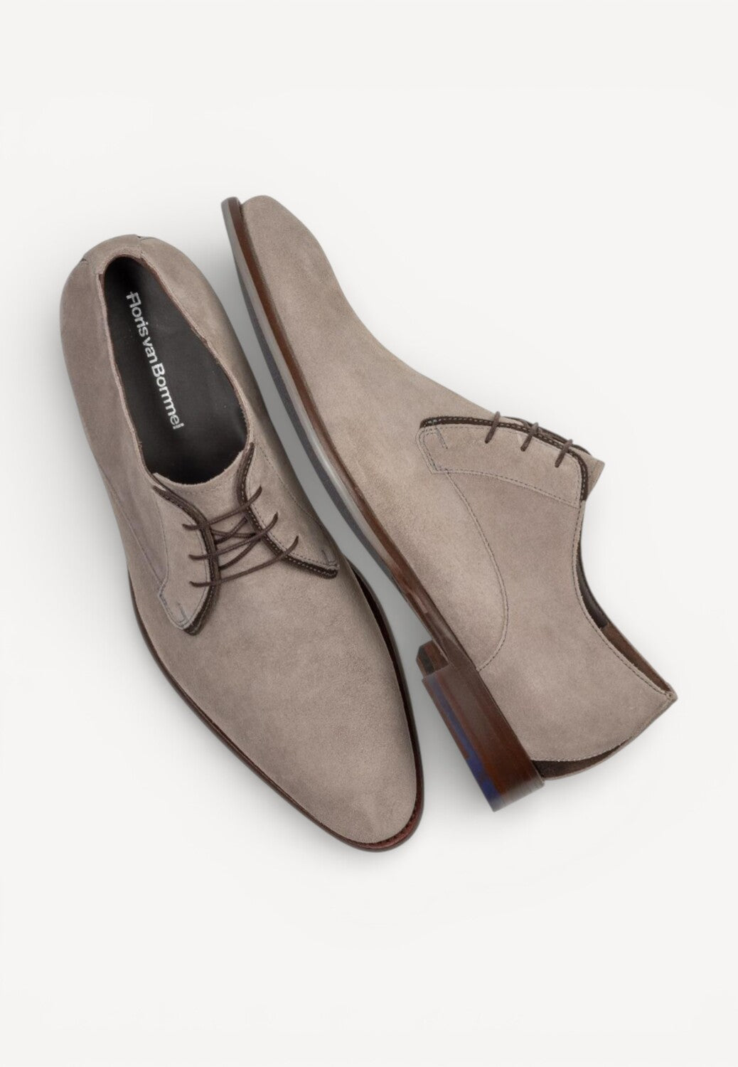 Heren veterschoenen-Beige suède/nubuck