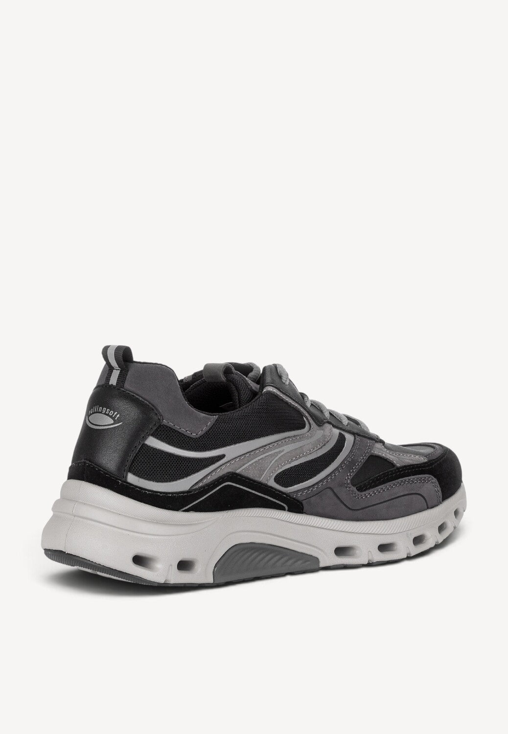Heren veterschoenen-Zwart combi kleur