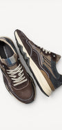 Heren veterschoenen-Bruin combi kleur