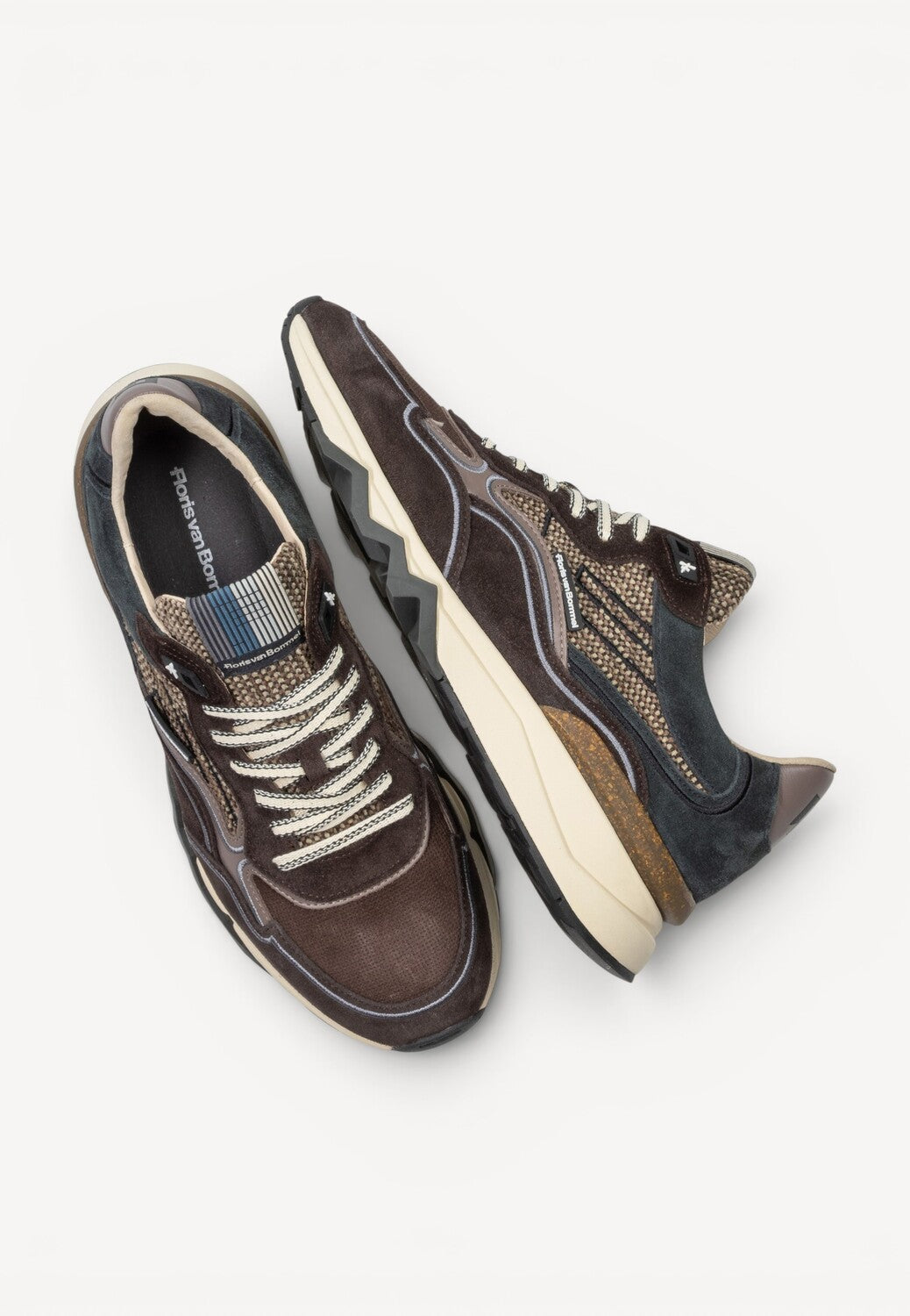 Heren veterschoenen-Bruin combi kleur