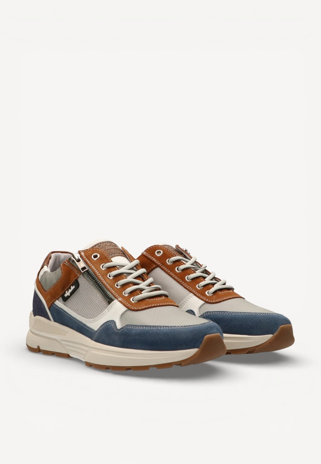 Heren veterschoenen-Blauw combi kleur