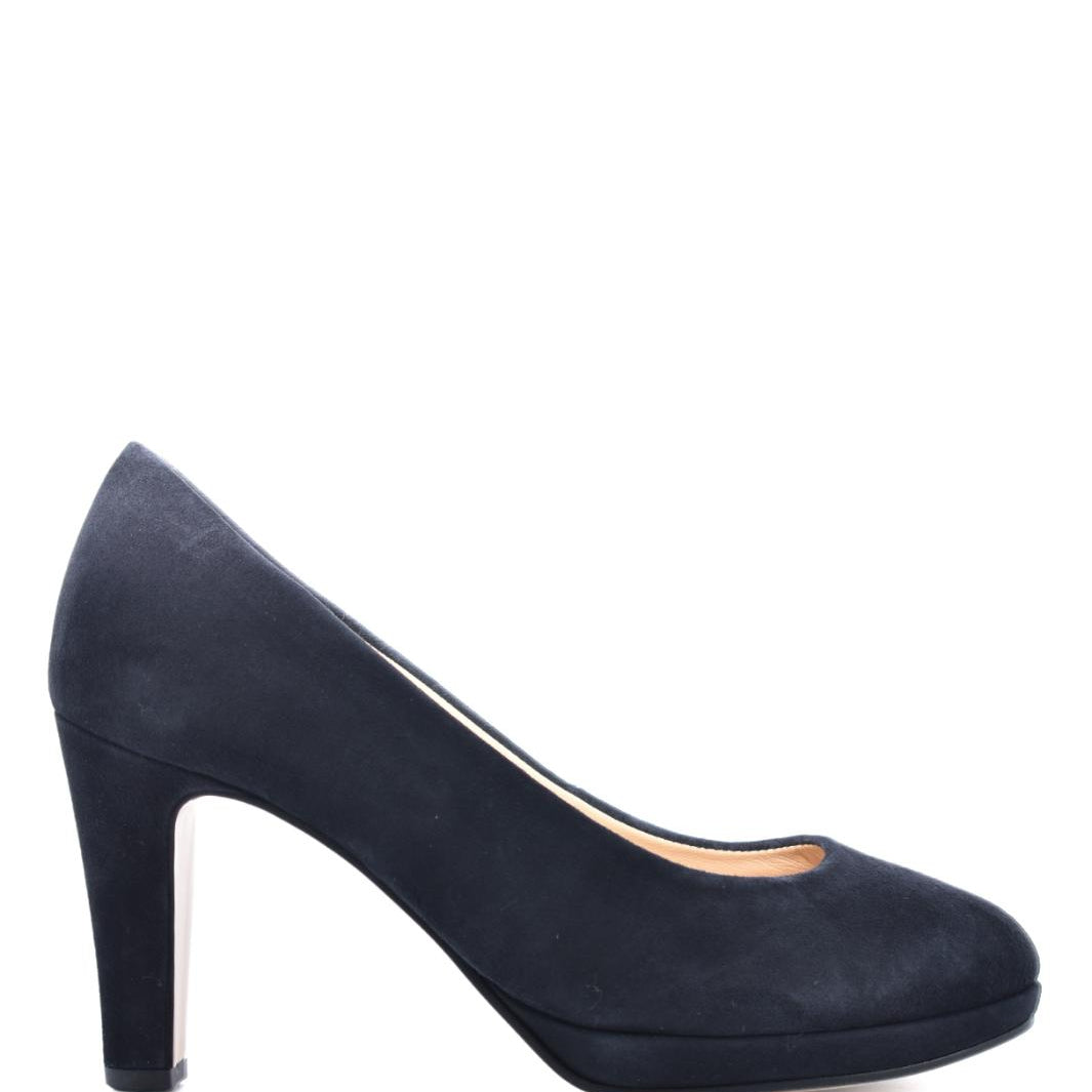 BALLERINAS + PUMPS-Blauw suède/nubuck