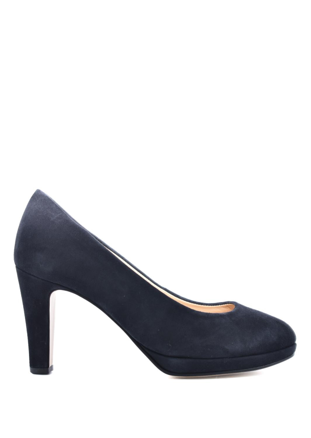 BALLERINAS + PUMPS-Blauw suède/nubuck