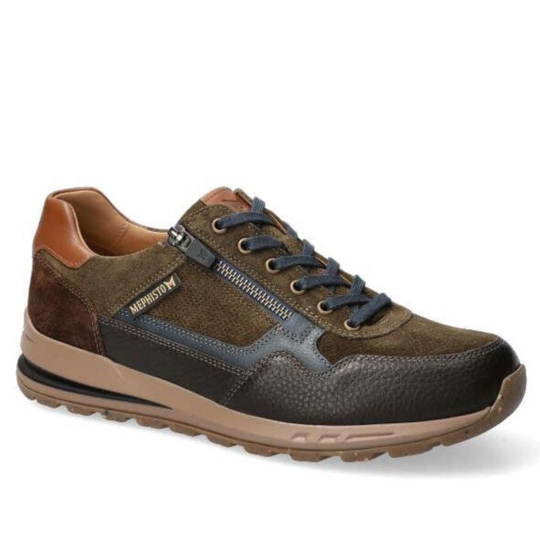 Heren veterschoenen-Groen combi kleur