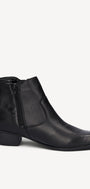 DAMES BOOTS+KORT LAARS-Zwart leer