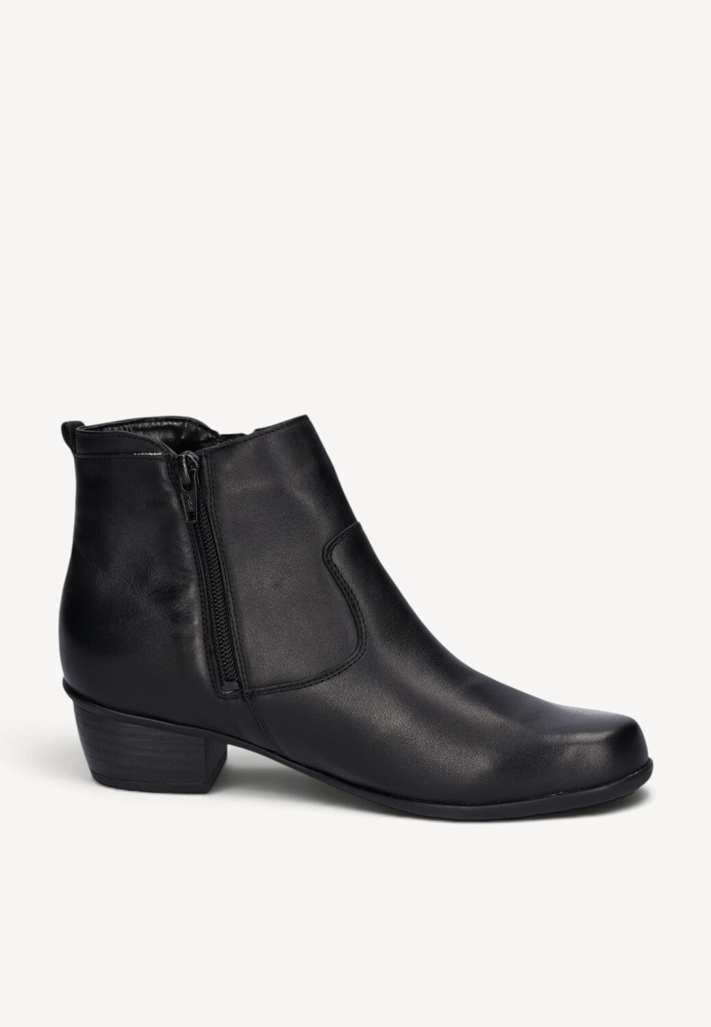 DAMES BOOTS+KORT LAARS-Zwart leer