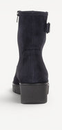 DAMES BOOTS+KORT LAARS-Blauw suède/nubuck