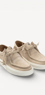 Heren veterschoenen-Beige suède/nubuck