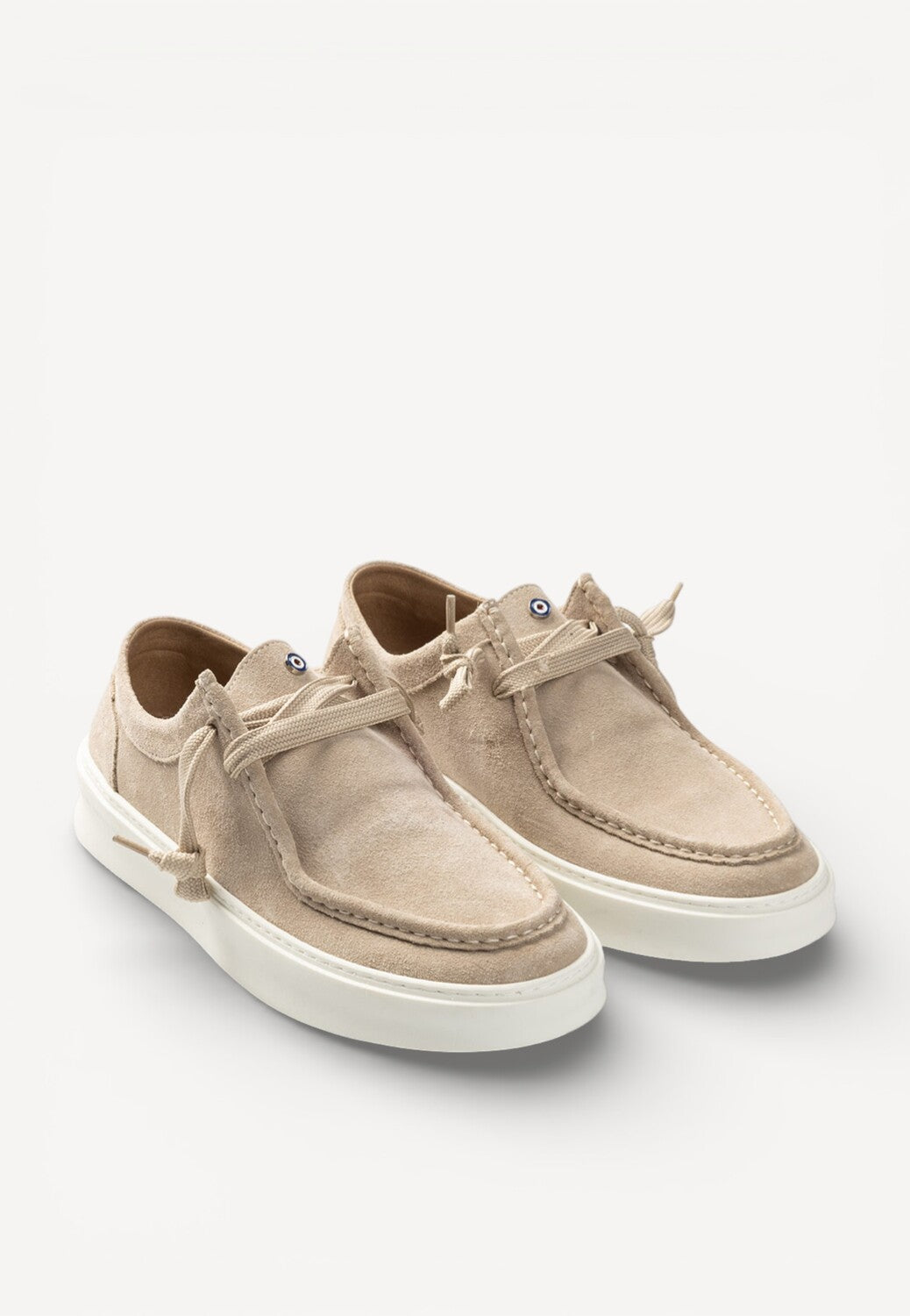 Heren veterschoenen-Beige suède/nubuck
