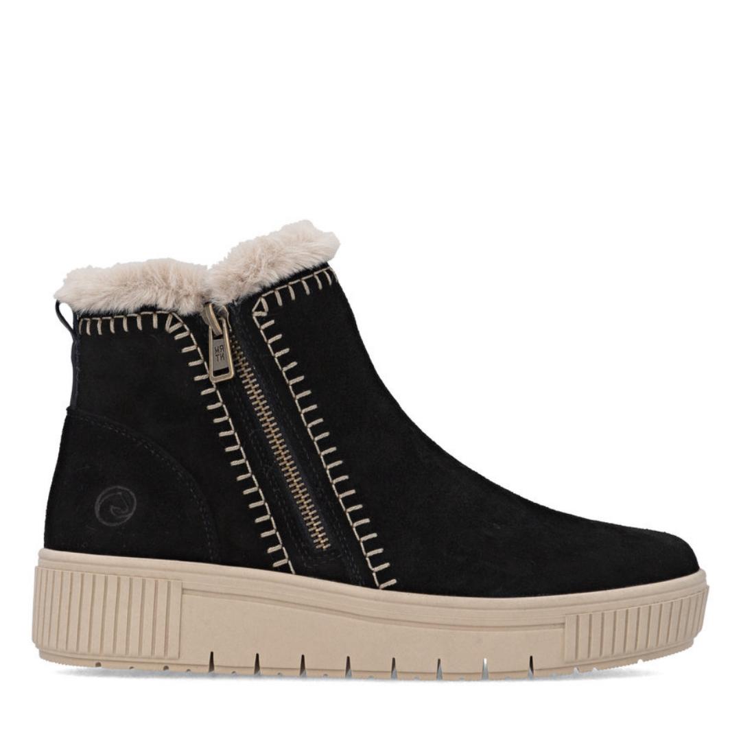 DAMES BOOTS+KORT LAARS-Zwart suède